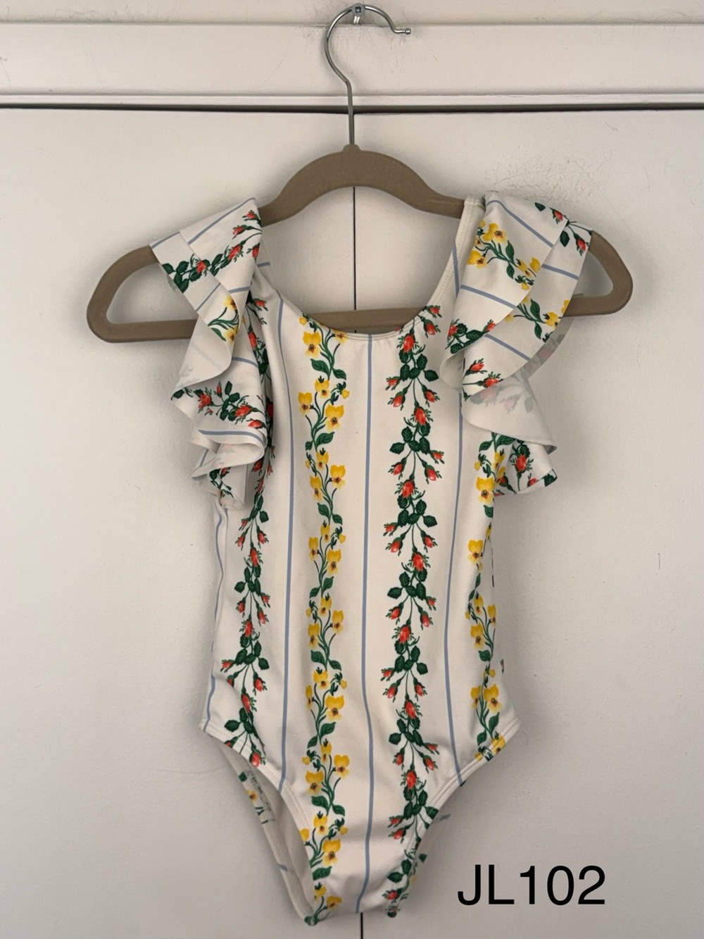 Janie and Jack Girls Floral Ruffle One Piece Swimsuit Size 4